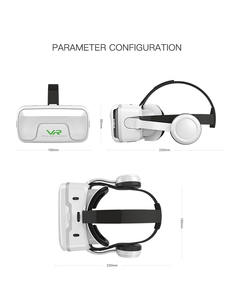 Virtual Reality Headset VR Óculos, Lentes 3D, Óculos inteligentes para Celular, Acessório de jogos.