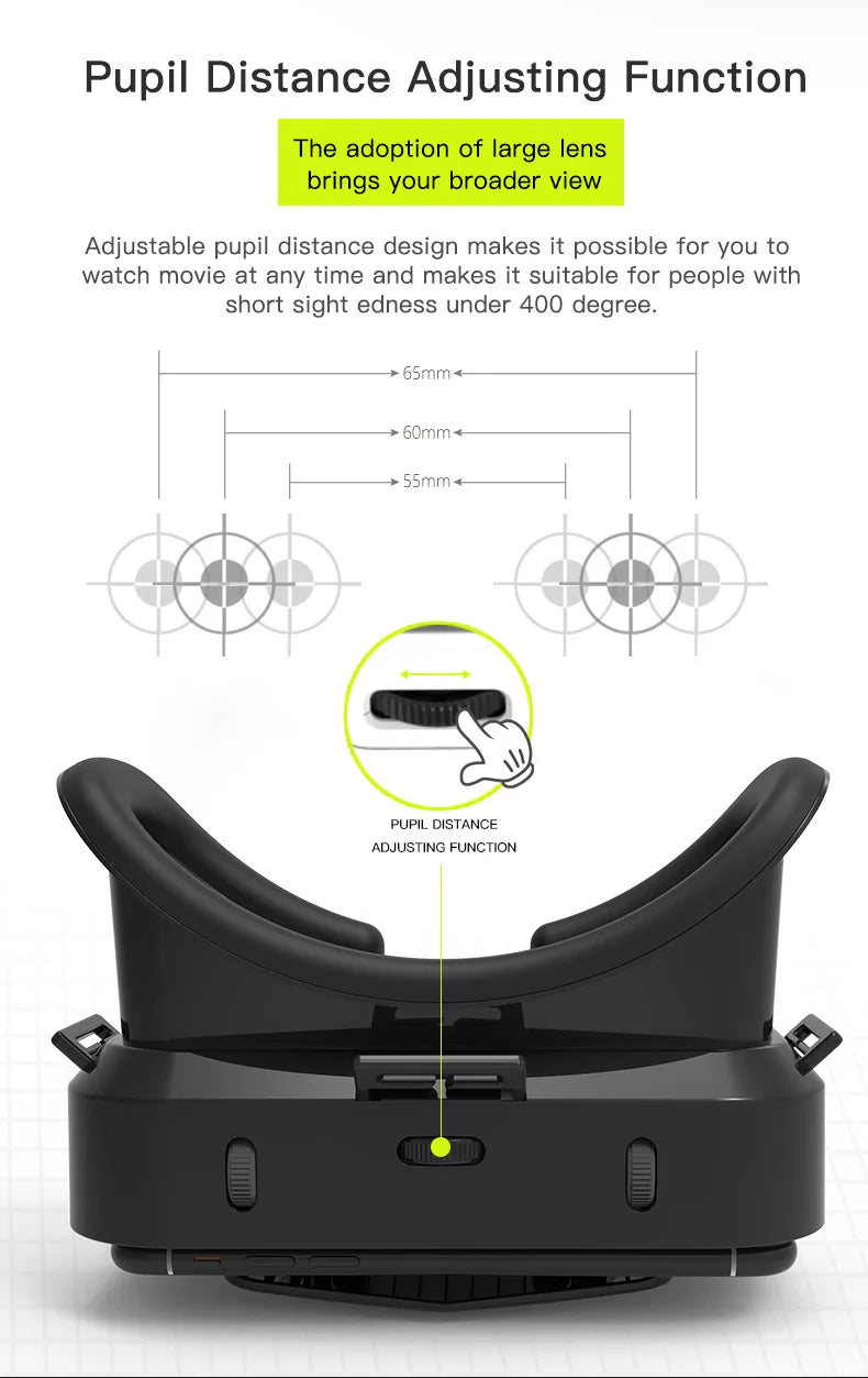 Virtual Reality Headset VR Óculos, Lentes 3D, Óculos inteligentes para Celular, Acessório de jogos.