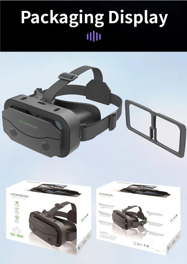 Virtual Reality Headset VR Óculos, Lentes 3D, Óculos inteligentes para Celular, Acessório de jogos.